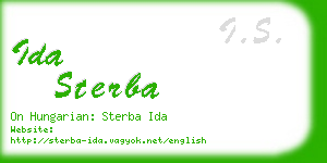 ida sterba business card